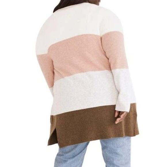 Madewell Kent Colorblock Stripe Cardigan Sweater in Antique Cream - Picture 10 of 10